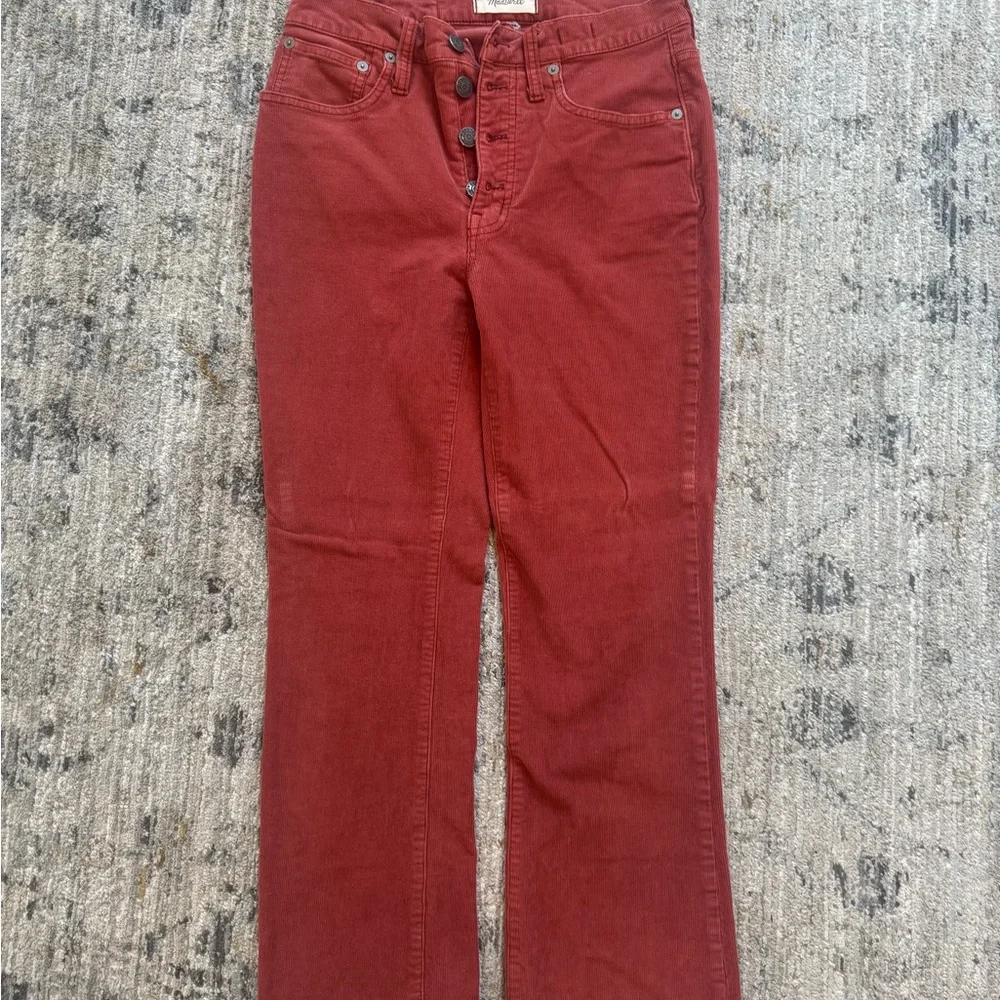 Madewell Women's Flare Corduroys in Rust - Picture 3 of 5